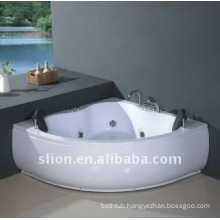 Indoor Corner Acrylic white Whirlpools spa bathtub